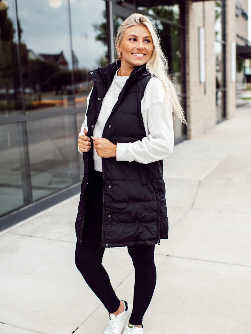 Blue Layne BRECKENRIDGE VEST (BLACK) Long Black Quilted Puffer Vest Medium